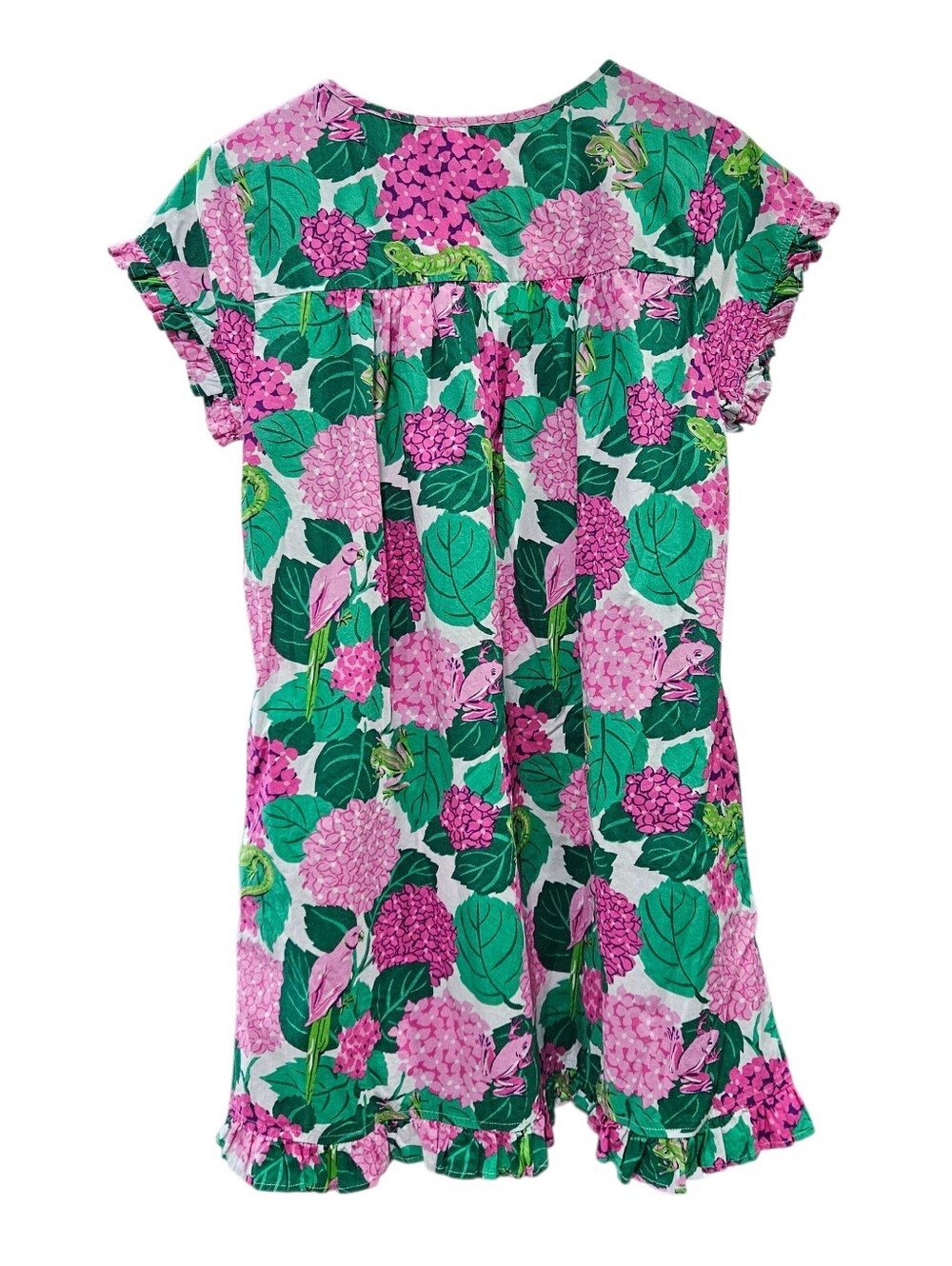 Printfresh Secret Garden Pintuck Nightgown Pink Hydrangea Green Leaves Sz S NWOT - Picture 8 of 14